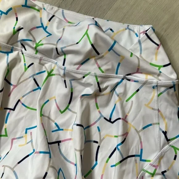 Athleta Women's White Print Ace Tennis Skort Stripe Sz Small - Picture 4 of 6